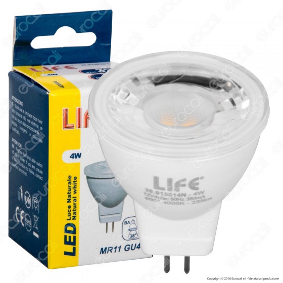 Life Lampadina LED GU4 4W Mini Faretto MR11 12V