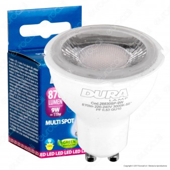 Duralamp Multi Spot Lampadina LED GU10 9W Faretto Spotlight 50°