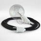 Creative Cables Snake Lampada Multiuso per Lampadine E27 - Cavo Cotone Nero