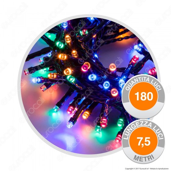 Catena 180 Luci LED Reflex Multicolore con Controller - per Interno e Esterno