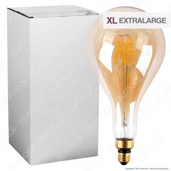 Ideal Lux Lampadina LED Vintage XL E27 8W Bulb Filamento Ambrata