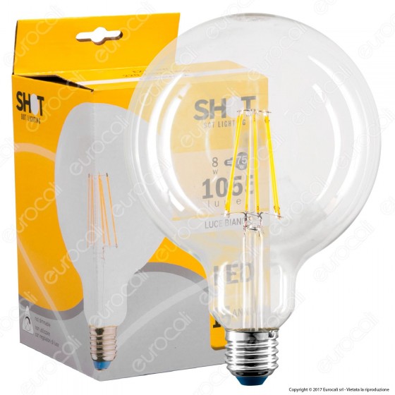 Bot Lighting Lampadina LED E27 8W Globo G125 Filamento
