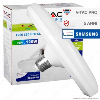 V-Tac PRO VT-224 Lampadina LED E27 24W Ufo Chip Samsung - SKU 216 / 217 / 218