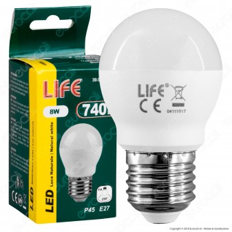 Life Lampadina LED E27 8W MiniGlobo G45