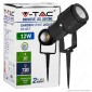 V-Tac VT-857 Faretto LED COB da Giardino 12W con Picchetto Colore Nero - SKU 7544 / 7545 / 7546