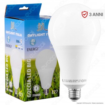 Daylight Goccia LED Lampadina LED E27 30W Bulb High Power - mod.700716 / 700717