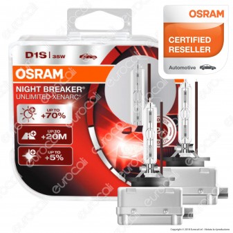 Osram Night Breaker Unlimited Xenarc Fari Xeno - 2 Lampadine H4