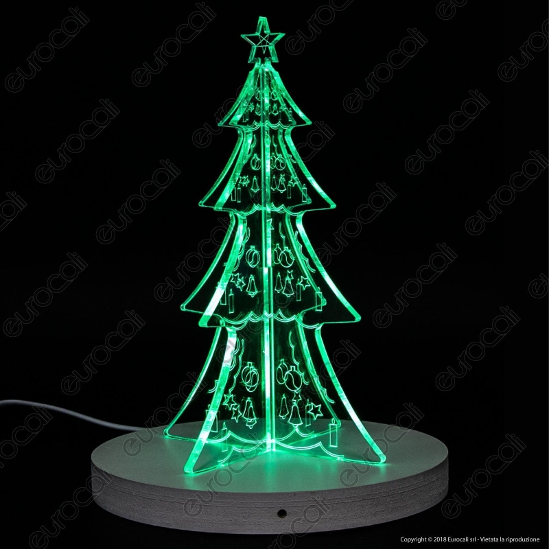 Disegni Con Luci Di Natale.Acquista Lampada Albero Di Natale 3d In Plexiglass Con