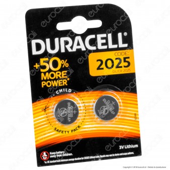 Duracell Lithium CR2025 / DL2025 Pila 3V - Blister 1 Batteria