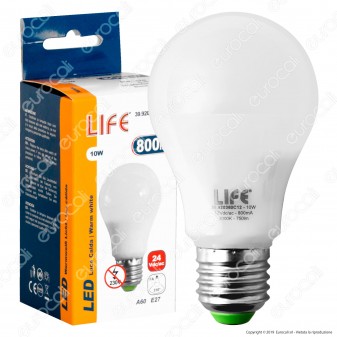 Life Lampadina LED E27 10W Bulb A60 24V AC/DC - mod. 39.920360C24 