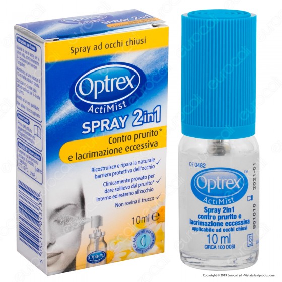 Optrex ActiMist Spray 2in1 Contro Prurito e Lacrimazione Eccessiva - Flacone da 10ml