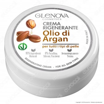 Glenova Cosmetics Crema Rigenerante con Olio di Argan - Barattolo da 120ml