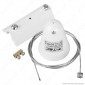 V-Tac Kit Sospensione Singola in Acciaio per Track Light a Binario Colore Bianco - SKU 3566