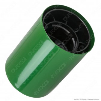 FAI Bicchiere Portalampada Cilindrico in Metallo per Lampadine E27 Colore Verde - mod. 0146/VE 
