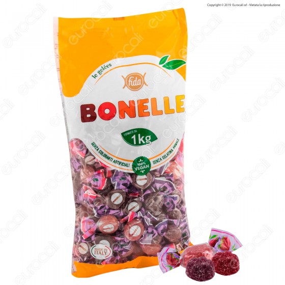 Caramelle Bonelle Le Gelées al Gusto Frutti di Bosco Senza Glutine 100% Vegane - Busta 1000g
