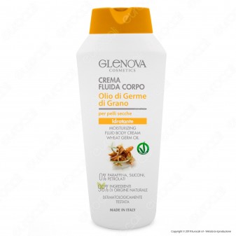 Glenova Cosmetics Crema Fluida Corpo Idratante con Olio di Germe di Grano