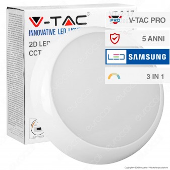 V-Tac PRO VT-2-17 Plafoniera LED 15W Forma Circolare Chip Samsung IP65 3in1 - SKU 20016