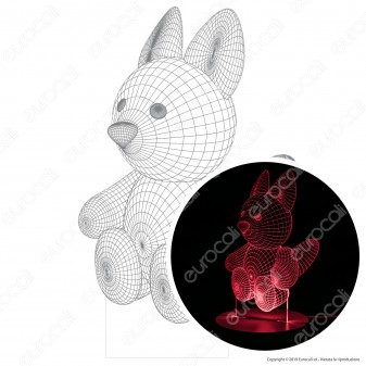 Placca in Plexiglass con Forma Cucciolo di Volpe 3D Incisa al Laser - Made in Italy