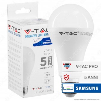 V-Tac PRO VT-217 Lampadina LED E27 17W Bulb A66 Chip Samsung - SKU 162 / 163 / 164