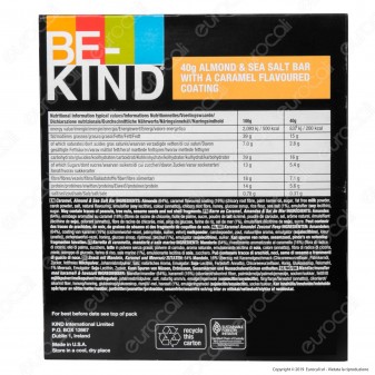 Be-Kind Snack con Caramello, Mandorle e Sale Marino - 1 Barretta da 40g