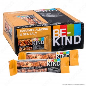 Be-Kind Snack con Caramello, Mandorle e Sale Marino - Box da 12 Barretta da 40g
