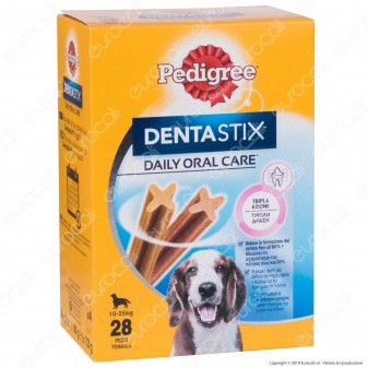Pedigree Dentastix Medium per l'igiene orale del cane - Confezione da 28 Stick