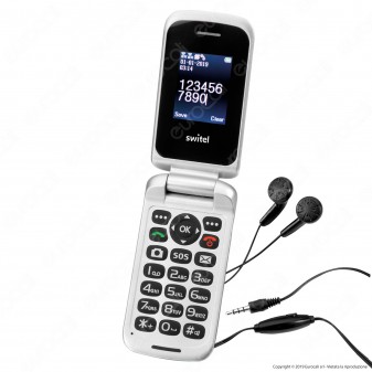 Switel M230 Mobile Telefono Cellulare per Portatori di Apparecchi Acustici Colore Nero / Argento