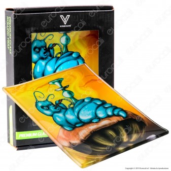 V-Syndicate Mini Rolling Tray Vassoio di Rollaggio in Vetro - Fantasia Caterpillar