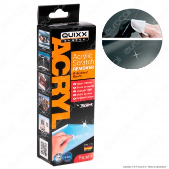 Quixx System Acrylic Scratch Remover Kit Rimuovi Graffi per Vetro Acrilico e Plexiglass