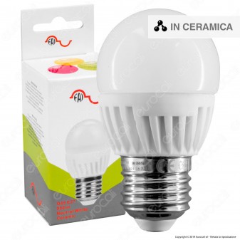 FAI Lampadina LED E27 9W MiniGlobo G45 in Ceramica - mod. 5163/CA / 5163/CO / 5163/FR