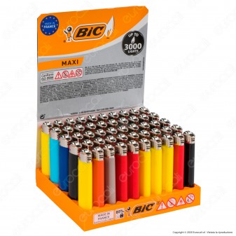 Bic Maxi J26 Grande Colori Assortiti - Box da 50 Accendini