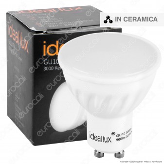 Ideal Lux Lampadina LED GU10 7W Faretto Spotlight in Ceramica 100° - mod. 101378 / 117652 