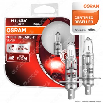 Osram Night Breaker Silver 55W - 2 Lampadine H1