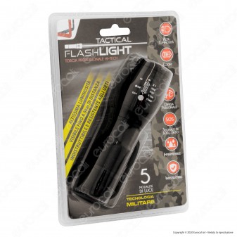 Intergross Tactical Flashlight Torcia LED Professionale in Alluminio Impermeabile con Zoom Integrato - mod. IGZ56
