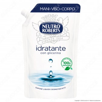 Neutro Roberts Ricarca Sapone Liquido Idratante con Glicerina Naturale - Flacone da 400ml