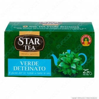 Star Tea Tè Verde Deteinato Delicato e Rinfrescante - Confezione da 25 Filtri