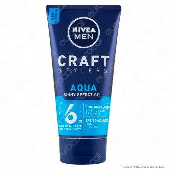 Nivea Men Wet Look Gel Aqua Shiny Effect Fissante Mega Forte Effetto Ultra Bagnato - Flacone da 150ml