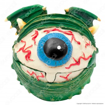 CannaBuds Posacenere da Tavolo in Poliresina con Coperchio Antiodore - Dragon Eye Monster