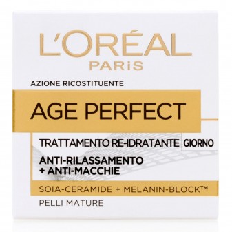 L'Oréal Paris Age Perfect Crema Viso Re-Idratante Giorno con Melanin-Block