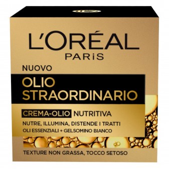 L'Oréal Paris Olio Straordinario Crema-Olio Viso Nutritiva con Olio di Gelsomino Bianco