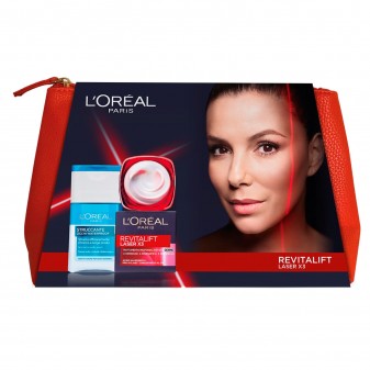 L'Oréal Paris Set Viso con Crema Revitalift Laser X3 Anti-Età con Acido Ialuronico e Struccante Occhi Bifasico Waterproof