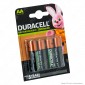 Duracell Rechargeable 2500mAh Pile Ricaricabili Stilo AA - Blister 4 Batterie
