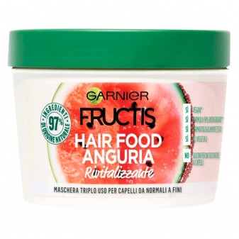 Garnier Fructis Maschera per Capelli Hair Food Rivitalizzante all'Anguria 3in1 - Barattolo da 390ml