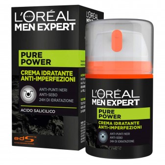 L'Oréal Paris Men Expert Pure Power 24H Crema Viso Idratante Anti-Imperfezioni