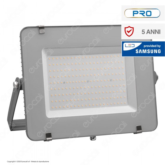 V-Tac PRO VT-200 Faro LED SMD 200W Ultrasottile Chip Samsung da Esterno Colore Grigio - SKU 484 / 485