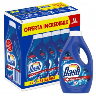 Dash Detersivo Liquido Azione Extra Igienizzante per Lavatrice da 68 Lavaggi - 4 Confezioni da 17 Lavaggi