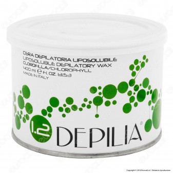 Depilia 1.2 Clorofilla Cera Depilatoria Liposolubile per Ceretta - 1 Barattolo da 400ml