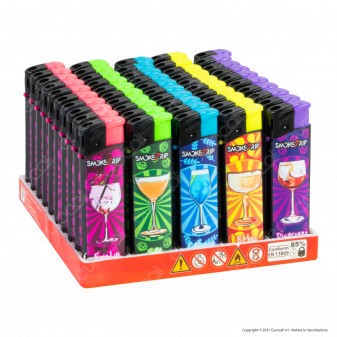 SmokeTrip Accendini Elettronici Ricaricabili Fantasia Lady Cocktails - Box da 50 Accendini