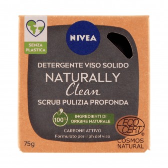 Nivea Naturally Clean Saponetta Scrub Detergente Viso Pulizia Profonda con Carbone Attivo