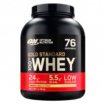 Optimum Nutrition Gold Standard 100% Whey Proteine Aminoacidi in Polvere Gusto Crema di Vaniglia Francese - Barattolo da 2,28kg